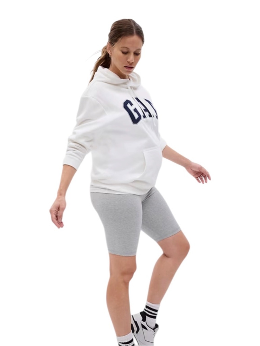 GAP Maternity Women’s Bike Shorts, Gray Spandex, Size Medium, NEW